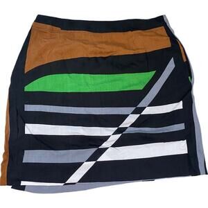 Derek Lam Skirt S Short Pencil Geometric Stripe Design Nation Mini Womens Small